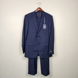 RALPH LAUREN | NWT Slim Fit Dark Blue Wool 2 Piece Suit 44L Pleated Pant 42Lx35W